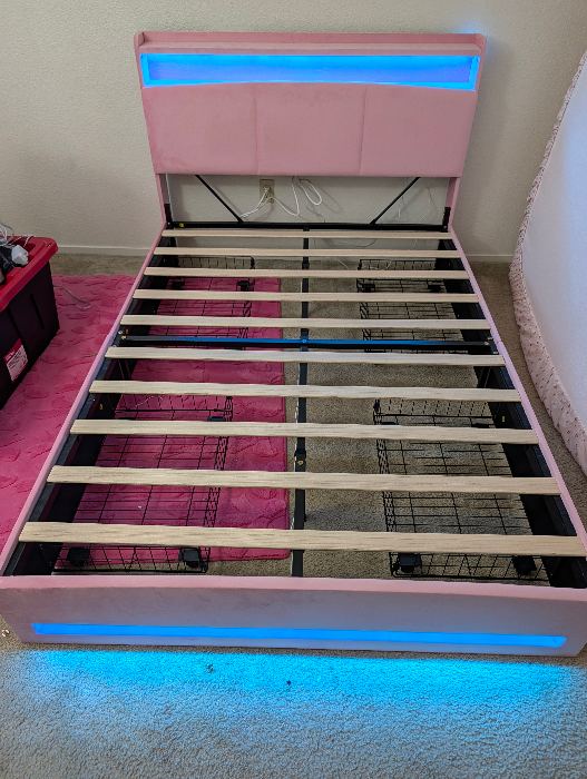 LED Upholstered Platform Bed